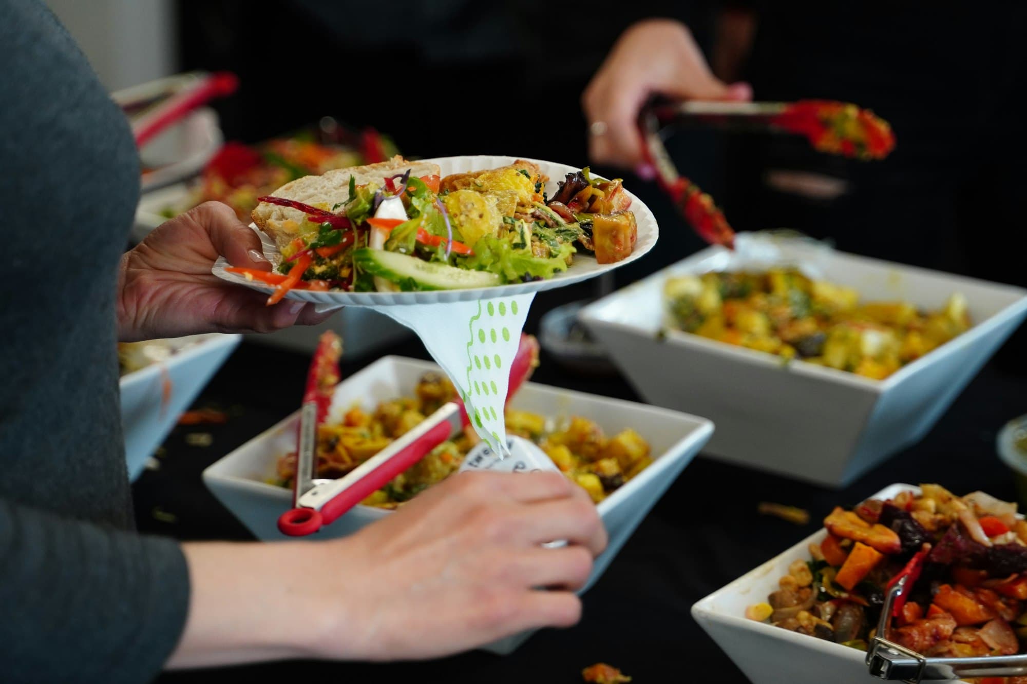 A generous catering spread
